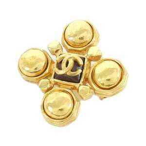 CHANEL Authentic Brown Brooch